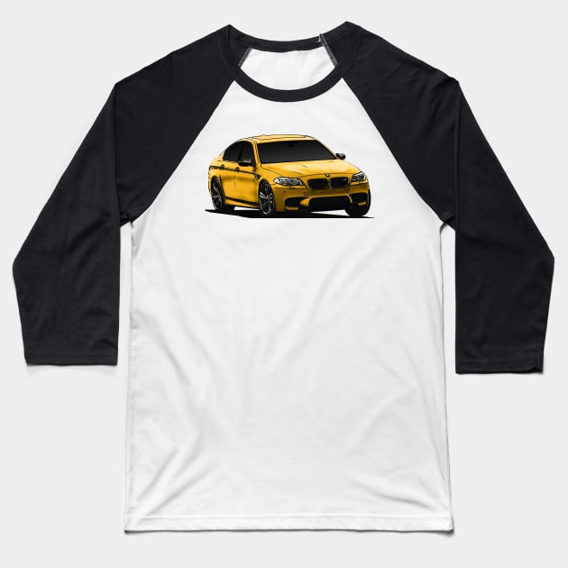 BMW M5 F10 Gold Baseball T-Shirt by Woreth